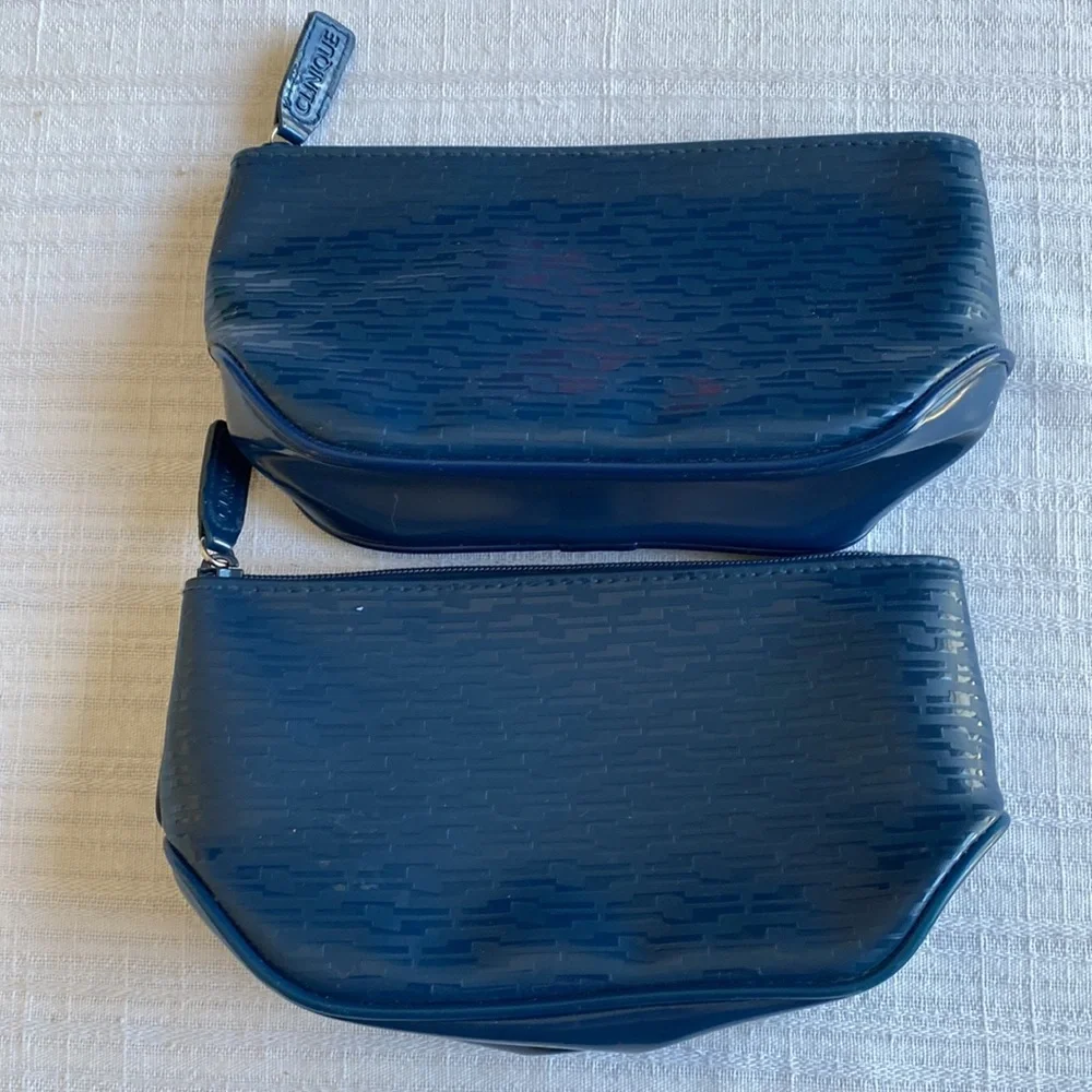 3/$29 - Two Clinique Cosmetic Bags - Navy Blue - Picture 1 of 8